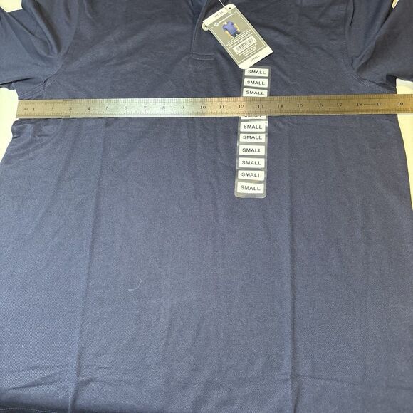 Member's Mark Men Size Small Strech Cotton Polo Shirt Navy Blue Short Sleeves - Picture 7 of 11
